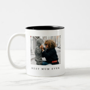 Beste moeder ooit volledige foto gepersonaliseerd tweekleurige koffiemok