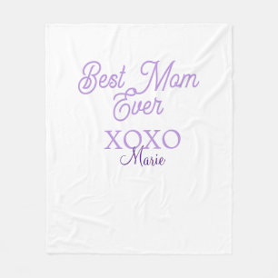 Beste moeder ooit xoxo naam paars stijlvolle moede fleece deken