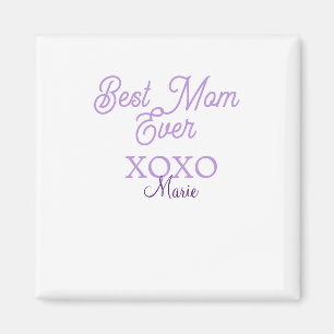 Beste moeder ooit xoxo naam paars stijlvolle moede magneet