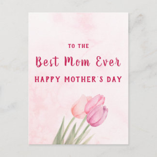 Beste moeder ooit Zachte roze bloemen Moederdag Briefkaart