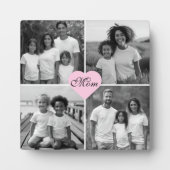 Beste moeder ooit zwart wit elegante 4 foto fotoplaat (Voorkant)
