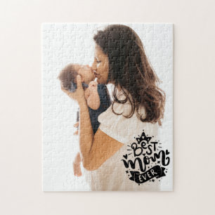 Beste Moeder Ooit Zwarte Letter Foto Moederdag Cad Legpuzzel