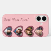 Beste moeder roze harten vier foto collage Sjabloo Case-Mate iPhone Case (Achterkant (horizontaal))