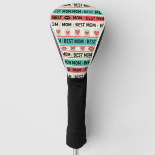 Beste Moeder Strips Hartjes Retro Grafisch Golfheadcover