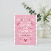 Beste moeder ter wereld feestdagenkaart (Staand voorkant)