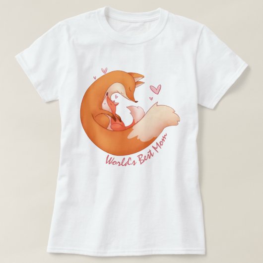 Beste moeder ter wereld - Fox Mam en Baby T-Shirt (Design voorkant)
