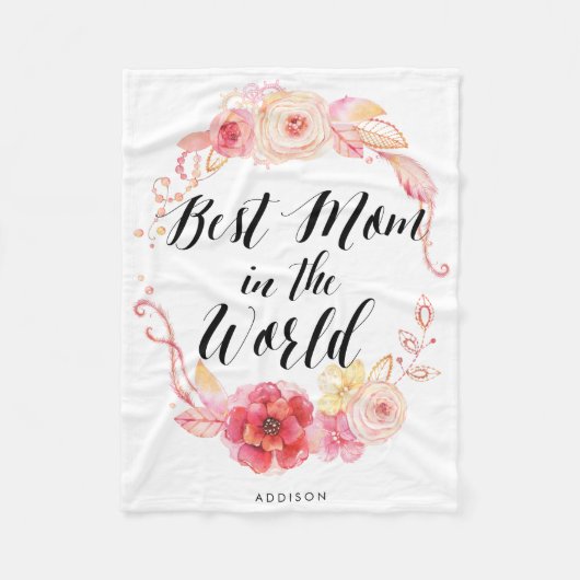 Beste Moeder Ter Wereld Vliesdeken Fleece Deken (Voorkant)
