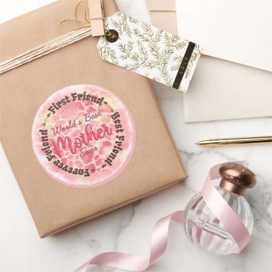 Beste moeder van de wereld ronde sticker (Geschenken)