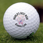 Beste Moeder van de Wereld Roze Bloemige Monogram Golfballen