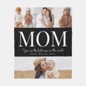 Beste moeder zwart-wit 4 foto fleece deken (Voorkant)