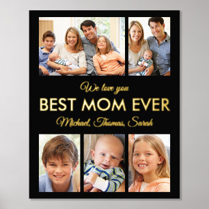 Beste Moederdag van Mam Ever Foto Collage Folie Afdrukken