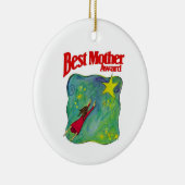 Beste Moederonderscheiding Ondertekend door haar f Keramisch Ornament (Rechts)