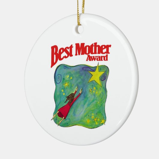 Beste Moederonderscheiding Ondertekend door haar f Keramisch Ornament (Links)