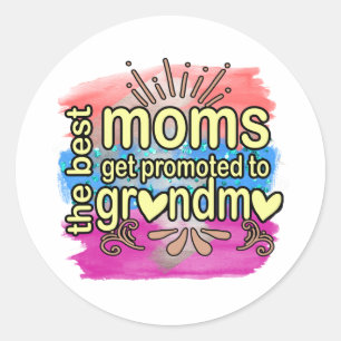 Beste moeders worden gepromoveerd tot oma ronde sticker