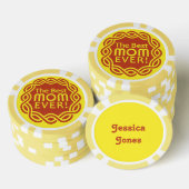 BESTE MOM aangepaste monogram poker chips (Opstapeling)