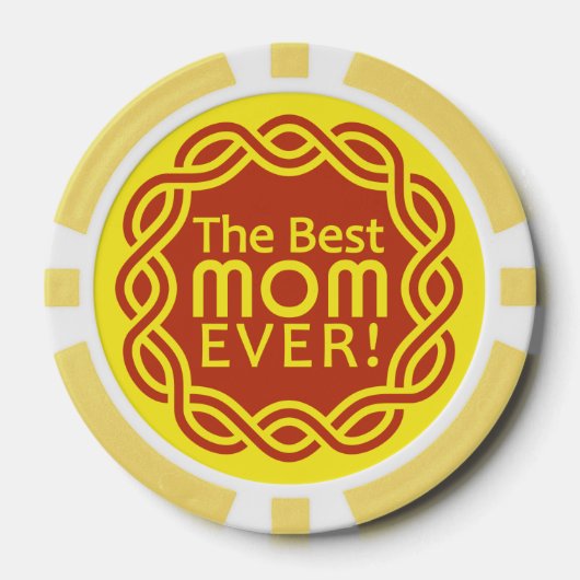 BESTE MOM aangepaste monogram poker chips (Voorkant)