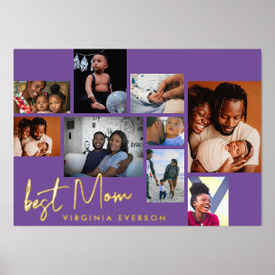 BESTE MOM   Collage MOEDERDAG Multi-FOTO GOLD Folie Afdrukken