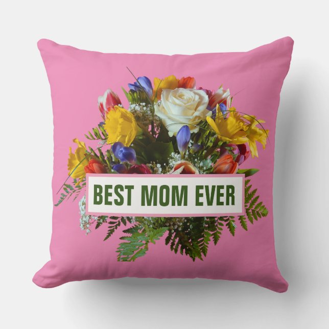 BESTE MOM OOIT MOEDERDAG GIFT KUSSEN (Voorkant)