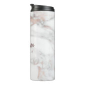 Beste Monogram Roos Goud Wit Marmer Sjabloon Thermosbeker (Geroteerd rechts)