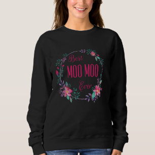 Beste Moo Moo Ooit Met Roze Bloemen Leuk Tante Oma Trui