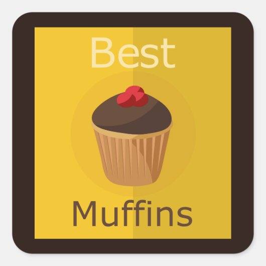 Beste Muffins Behandellabel Vierkante Sticker (Voorkant)