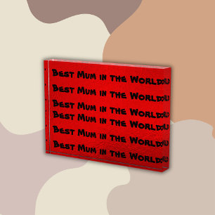 Beste Mum in de Wereld Rood & Zwart Fotoblokken