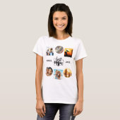 Beste Mum Photo Collage Elegant Script Hart T-shirt (Voorkant volledig)
