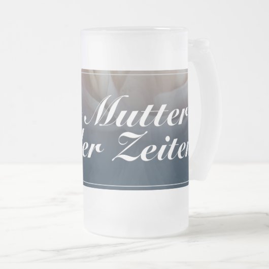 Beste Mutter aller Zeiten mit großer rosa Roos Matglas Bierpul (Voorkant rechts)