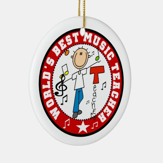 Beste muziekleraar ter wereld keramisch ornament (Rechts)