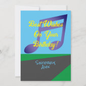 Beste muziekleraar, vlakke wenskaart kaart (Achterkant)