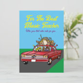 Beste muziekleraar, vlakker kaart (Staand voorkant)