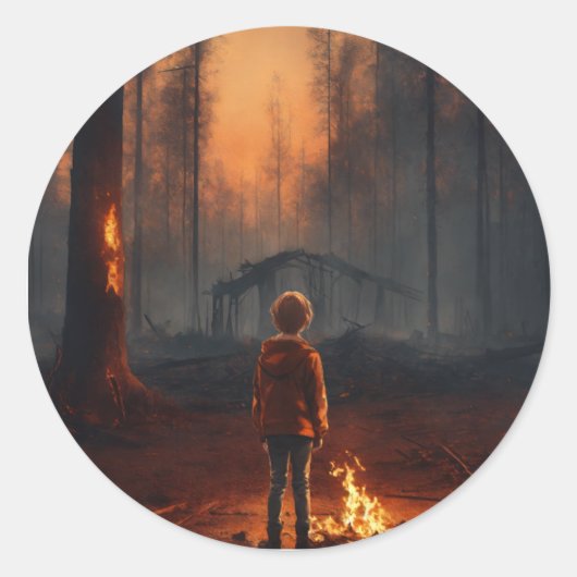 beste nacht uitzicht ronde sticker (Voorkant)