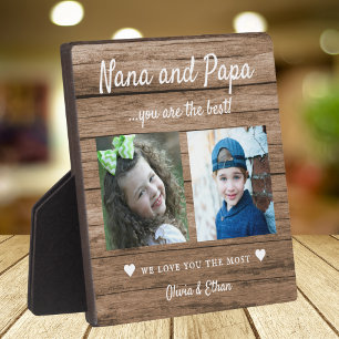 Beste Nana en Papa kleinkinderen 2 Foto Collage Ho Fotoplaat
