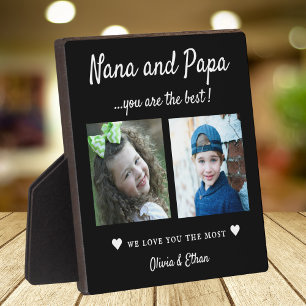 Beste Nana en Papa kleinkinderen 2 Fotocollage Zwa Fotoplaat