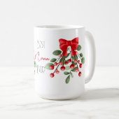 Beste Nana Ever Mistletoe en Rode Bogen Koffiemok (Voorkant rechts)