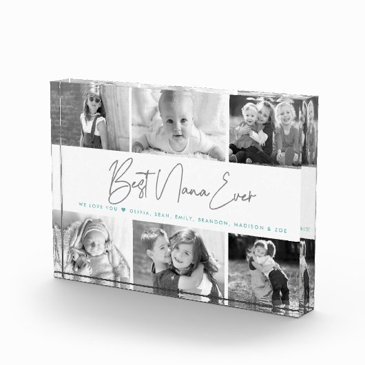 Beste Nana Ever Modern Gray Script Custom Collage  Fotoblokken (Rechts)