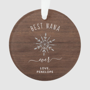 Beste Nana Ever   Rustic Snowflake en Foto Ornament