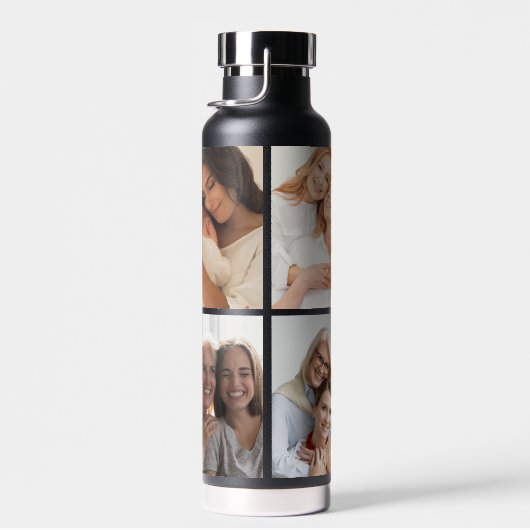 Beste Nana | Grandma Custom Name 4 Photo Waterfles (Rechts)