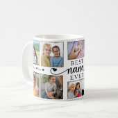 Beste Nana ooit Fotocollage Hart Script Koffiemok (Voorkant links)