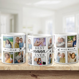 Beste Nana ooit Fotocollage Hart Script Koffiemok