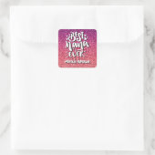 BESTE NANA OOIT GLITTER CUSTOM TYPOGRAPHY VIERKANTE STICKER (Tas)