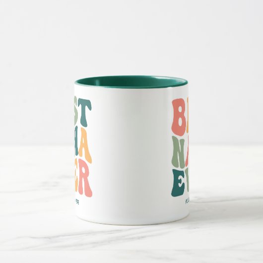 Beste Nana ooit - Kleurrijke Groovy Custom Oma Mok (Midden)