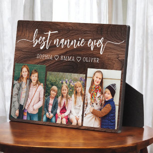 Beste Nannie Ooit Hout Kleinkinderen Fotocollage Fotoplaat