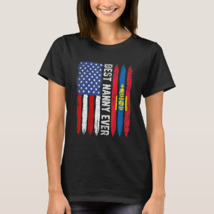 Beste Nanny Ooit Moederdag Mongolië US Flag Ret T-shirt