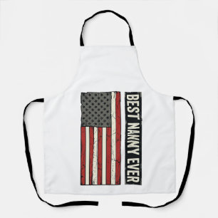 Beste Nanny Ooit Patriottisch Vintage Vlag Shirt O Schort
