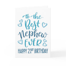 Beste Neef Ooit 21e Verjaardag Typografie in Blauw