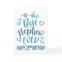 Beste Neef Ooit 23e Verjaardag Typografie in Blauw