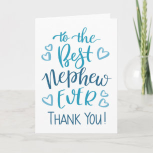 Beste Neef Ooit Bedankt Typografie in Blauw Kaart