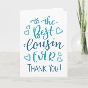 Beste neef ooit Bedankt typografie in blauw Kaart
