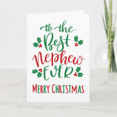 Beste neef ooit Merry Christmas Typography Kaart (Voorkant)